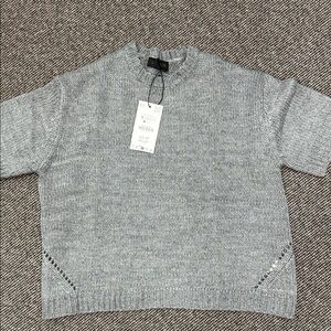 Zara Gray Short Sleeve Sweater